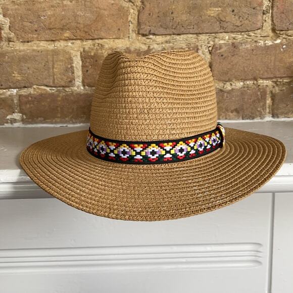 Straw beach summer color hat band sun hat - Picture 3 of 7